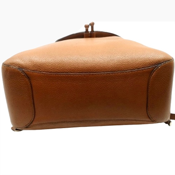 KATE SPADE~Leila~Large Flap Drawstring Backpack Warm Gingerbread Brown Leather - Picture 5 of 6